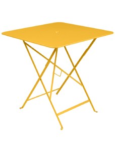 Žlutý kovový skládací stůl Fermob Bistro 71 x 71 cm