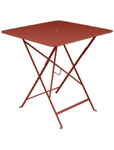 Zemitě červený kovový skládací stůl Fermob Bistro 71 x 71 cm