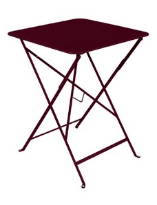 Třešňově červený kovový skládací stůl Fermob Bistro 57 x 57 cm