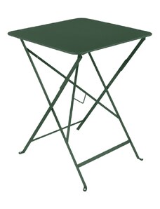 Tmavě zelený kovový skládací stůl Fermob Bistro 57 x 57 cm