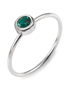 Jewellis ČR Jewellis ocelový minimalistický prsten s krystalem Swarovski - Emerald