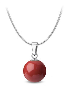 Jewellis ČR Jewellis ocelový perlový náhrdelník s perlou Swarovski - Red Coral