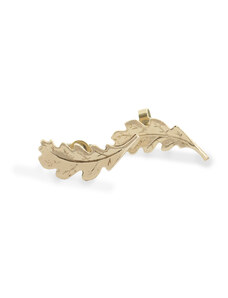 Klára Bílá Jewellery Dámské zlaté náušnice s ležícími listy Oak pecky Zlato 585/1000