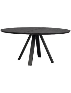Černý dubový kulatý jídelní stůl ROWICO CARRADALE 150 cm II.