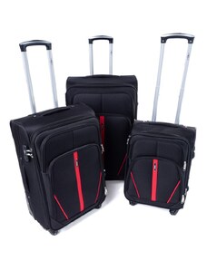 Rogal Černá sada 3 cestovních kufrů "Practical" - vel. M, L, XL