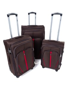 Rogal Hnědá sada 3 cestovních kufrů "Practical" - vel. M, L, XL
