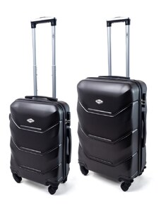 Rogal Černá sada 2 luxusních skořepinových kufrů "Luxury" - vel. M, L