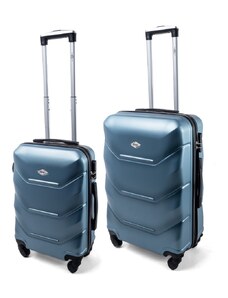 Rogal Tyrkysová sada 2 luxusních skořepinových kufrů "Luxury" - vel. M, L
