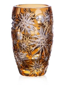 Bohemia Crystal Broušená váza Amber 200mm