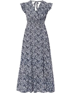 bonprix Šaty s křidélkovými rukávy, v délce midi Modrá