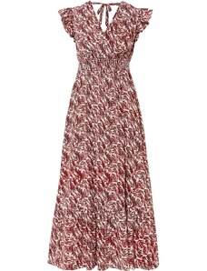 bonprix Šaty s křidélkovými rukávy, v délce midi Červená