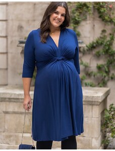 Seraphine Elegantní těhotenské šaty Joelle modré plus size
