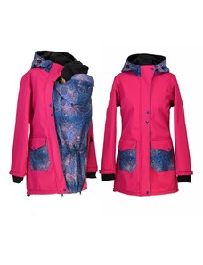 Shara Softshellový nosící kabát růžový-obloha 2v1