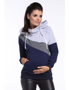 Těhotenská a kojící mikina Sky 3v1 šedo modrá bavlněná