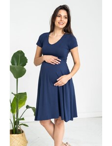 Těhotenské a kojící šaty 3v1 Romy tmavě modré