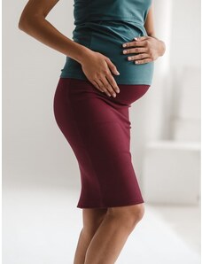 Těhotenská sukně Tummy bordo bavlněná