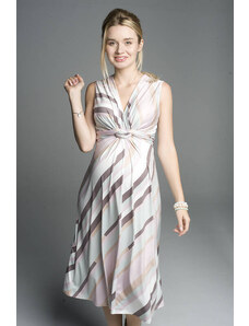 Torelle Elegantní těhotenské šaty 2v1 Shejla pastelové s pruhy