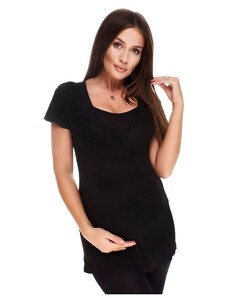 Těhotenské a kojící tričko 3v1 Lea černé