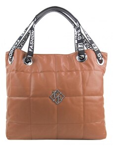 Fashion & CO Barebag Velká dámská kabelka přes rameno v prošívaném designu hnědá