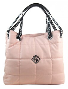 Fashion & CO Velká dámská kabelka přes rameno v prošívaném designu růžová