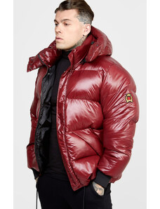 Pánská červená zimní bunda SIKSILK Burgundy Puffer Jacket