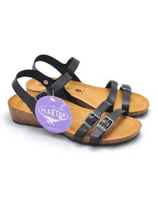 Krásné letní sandály na korkové podešvi Plakton 775920 černá