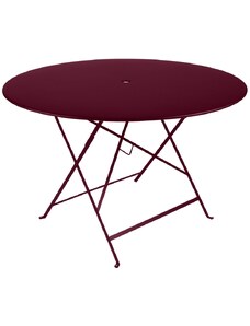 Třešňově červený kovový skládací stůl Fermob Bistro Ø 117 cm