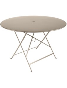 Muškátově šedý kovový skládací stůl Fermob Bistro Ø 117 cm