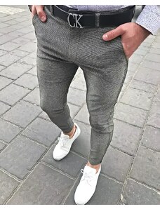 Fashionformen Elegantní pánské kalhoty šedé DJP88