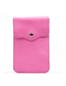Blaire Kožená mini kabelka Jessi na telefon zářivě růžová
