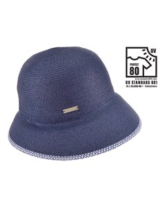SEEBERGER Letní dámský nemačkavý klobouk - cloche se zkrácenou krempou vzadu - UV faktor 80