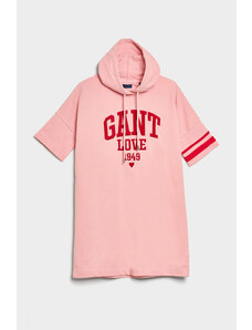 MIKINOVÉ ŠATY GANT COLLEGIATE HEART HOODIE DRESS růžová L