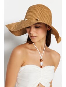 Trendyol Camel Shell Detail Straw Hat for Women