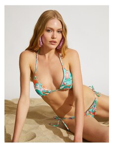 Koton Triangle Bikini Top Květinový Halter Neck Kryté