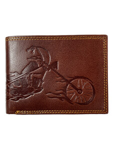 Tillberg Kožená peněženka s motorkou hnědá 1501