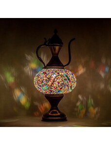 Krásy Orientu Orientální skleněná mozaiková stolní lampa Cansu - Karafa - ø skla 16 cm