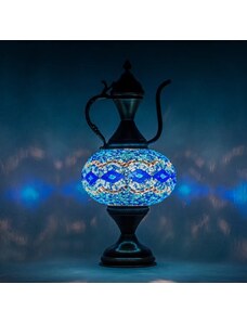 Krásy Orientu Orientální skleněná mozaiková stolní lampa Asena - Karafa - ø skla 16 cm