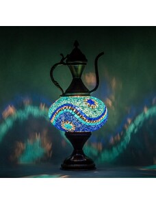 Krásy Orientu Orientální skleněná mozaiková stolní lampa Lalam - Karafa - ø skla 16 cm