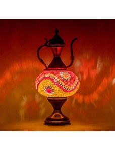 Krásy Orientu Orientální skleněná mozaiková stolní lampa Daliah - Karafa - ø skla 16 cm