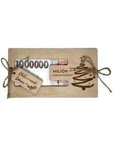 Lili Design Dřevěná obálka na peníze Milión (vánoční)