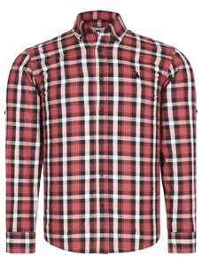 G754 DEWBERRY MENS SHIRT-BURGUNDY-BLACK