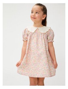 Koton Floral Dress, Wide Baby Collar Short Sleeve, Cotton