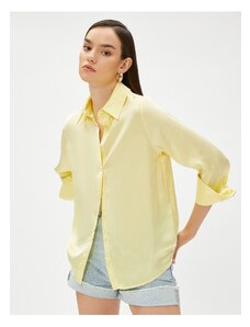 Koton Buttoned Long Sleeve Satin Shirt