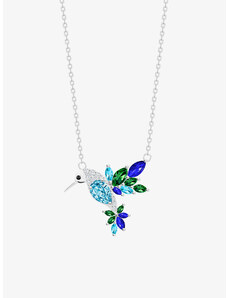 Preciosa stříbrný náhrdelník Gentle Gem, kolibřík, kubická zirkonie, modrozelený