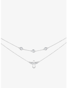 Stříbrný náhrdelník Guardian Angel, anděl s kubickou zirkonií Preciosa