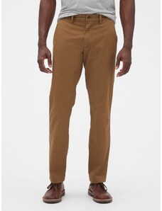 Kalhoty essential khaki straight fit GapFlex Hnědá