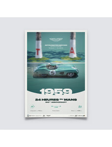 Automobilist Posters | Aston Martin DBR1/300 - 24h Le Mans - 100th Anniversary - 1959, Limited Edition of 200, 50 x 70 cm