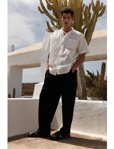 Trendyol Limited Edition White Oversize Brode Block Summer Shirt