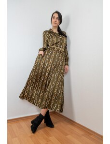 Motel Dámské viskózové šaty se zlatým páskem