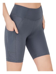LOS OJOS Women's Anthracite High Waist Compression Double Pocket